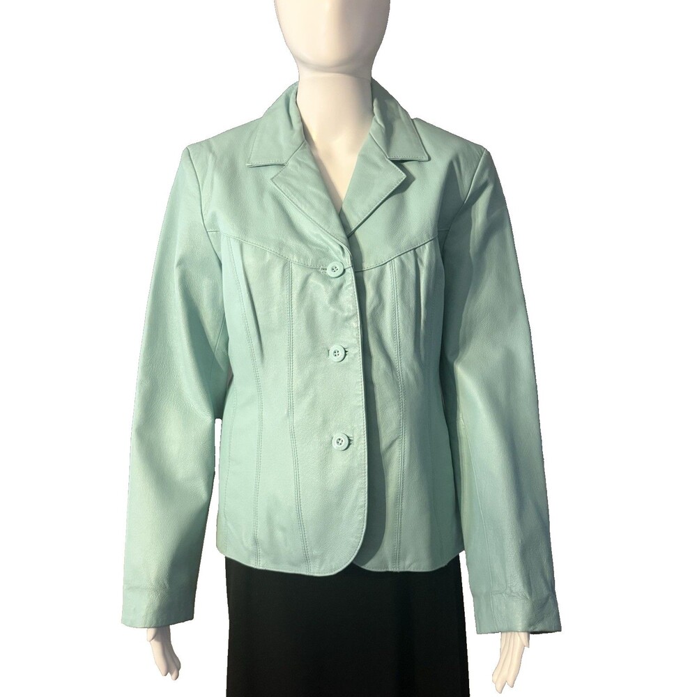 Wilson Leather Maxima Blazer Jacket Blue Motorcycle Biker Moto Racer Career SZ L